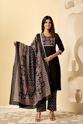 SHRIZA Printed Kurta, Palazzo & Dupatta Set
