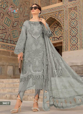 Wafa Creations Embroidered Kurta, Trouser/Pant & Dupatta Set