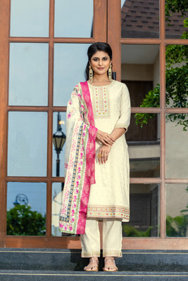 BoldStich Embroidered Kurta, Trouser/Pant & Dupatta Set