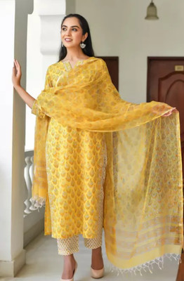 Fab Printed Kurta, Trouser/Pant & Dupatta Set