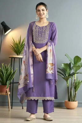 IMPOX ENTERPRISE Embroidered Kurta, Trouser/Pant & Dupatta Set