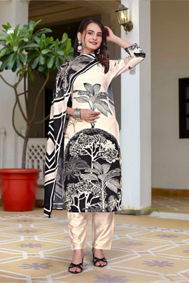 ETHICS FASHIONABLES Printed Kurta, Dhoti Pant & Dupatta Set