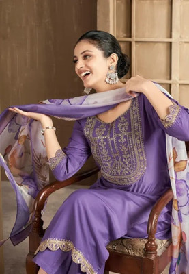 KHODIYAR ENTERPRISE Embroidered Kurta, Trouser/Pant & Dupatta Set