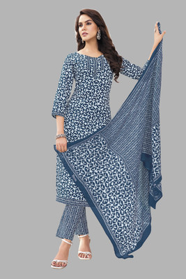 SHREE JEENMATA COLLECTION Printed Kurta, Churidar & Dupatta Set