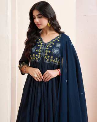 Tasrika Embroidered, Self Design Kurta, Salwar & Dupatta Set