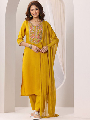 jeck-art Embroidered Kurta, Salwar & Dupatta Set