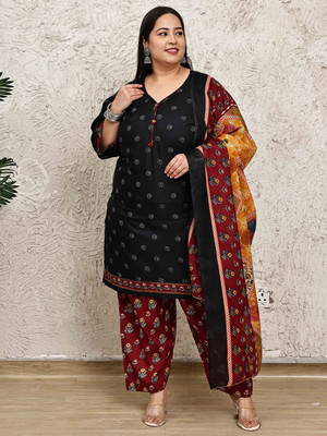 VihaanExim Printed Kurta, Patiala & Dupatta Set
