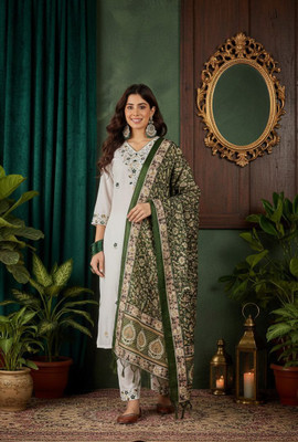 Anayara Embroidered Kurta, Trouser/Pant & Dupatta Set