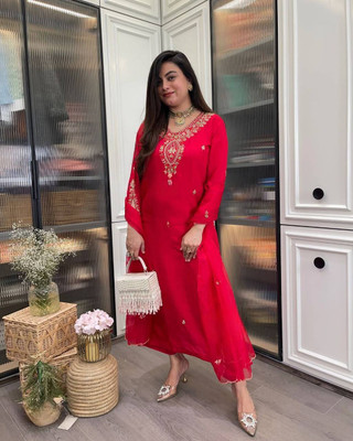 Krisio Embroidered Kurta, Trouser/Pant & Dupatta Set