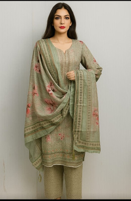 amara fashion Floral Print, Embroidered Kurta, Trouser/Pant & Dupatta Set