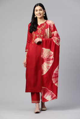 Arriva Fab Embroidered Kurta, Trouser/Pant & Dupatta Set