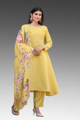 MK TEXARC Floral Print Kurta, Trouser/Pant & Dupatta Set