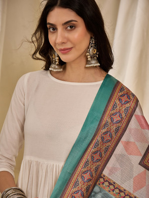 InWeave Solid Kurta, Trouser/Pant & Dupatta Set