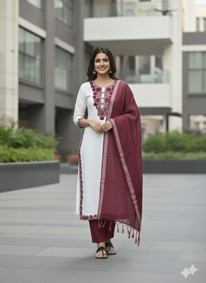 KIBRA Printed Kurta, Trouser/Pant & Dupatta Set