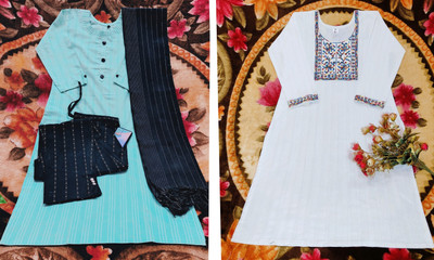 UMI CREATION Embroidered Kurta, Trouser/Pant & Dupatta Set
