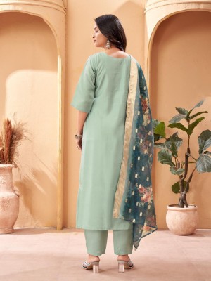 Fashion Care Embroidered Kurta, Trouser/Pant & Dupatta Set