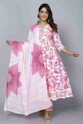 SUBH LAXMI Printed Kurta, Palazzo & Dupatta Set