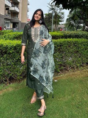 VredeVogel Embroidered Kurta, Trouser/Pant & Dupatta Set