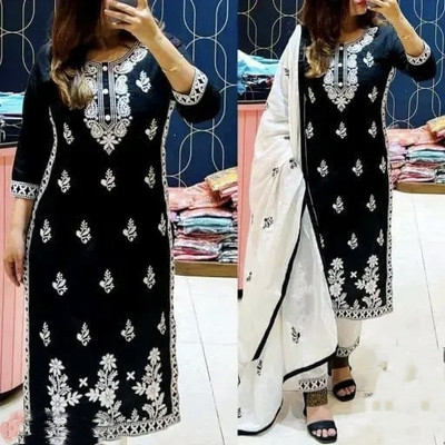 MITALCRIATION Embroidered Kurta, Trouser/Pant & Dupatta Set