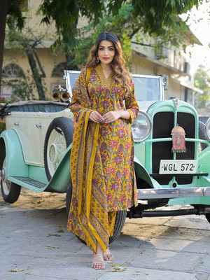 DIVENA Printed Kurta, Trouser/Pant & Dupatta Set