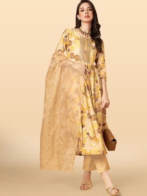 Anouk Rustic Embroidered Kurta, Trouser/Pant & Dupatta Set