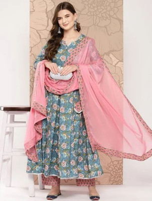 Kurtinic Self Design Anarkali Kurta, Bottom & Dupatta Set