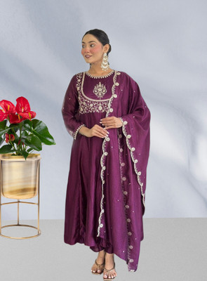 KHANJAN FASHION Embroidered Kurta, Trouser/Pant & Dupatta Set