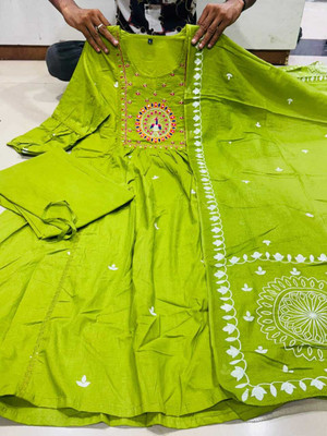 MAHADEV CREATION Embroidered Kurta, Palazzo & Dupatta Set