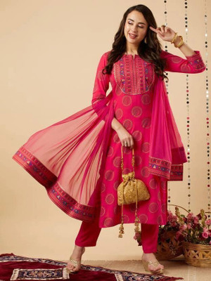 yuvti Printed Kurta, Trouser/Pant & Dupatta Set