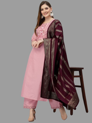 MAA SHAKTI ENTERPRISE Woven Kurta, Trouser/Pant & Dupatta Set