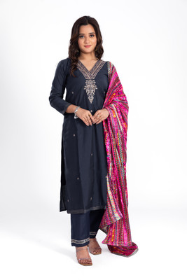 LABEL BY ANUSHA Embroidered Kurta, Trouser/Pant & Dupatta Set