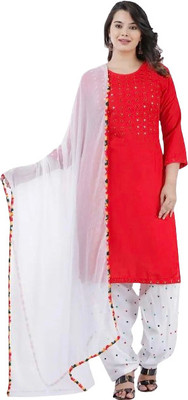 DIWAKAR Embroidered Kurta, Salwar & Dupatta Set