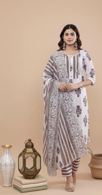 AriseHer Floral Print Kurta, Trouser/Pant & Dupatta Set