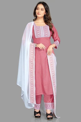 CLAVINET Self Design Kurta, Trouser/Pant & Dupatta Set