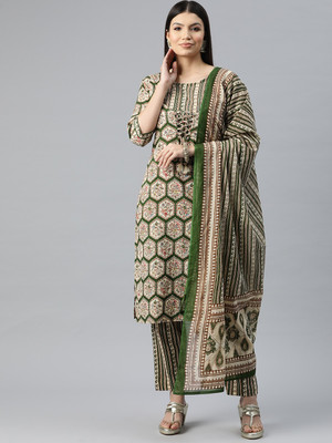 Readiprint Fashions Printed Kurta, Palazzo & Dupatta Set