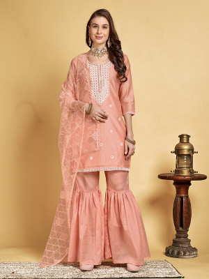 jmm Printed Kurta, Sharara & Dupatta Set