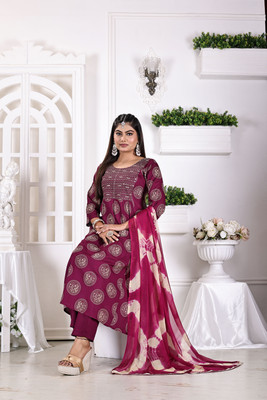 ROSHNI Printed Kurta, Trouser/Pant & Dupatta Set