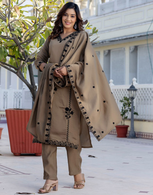 Skylee Embroidered Kurta, Trouser/Pant & Dupatta Set