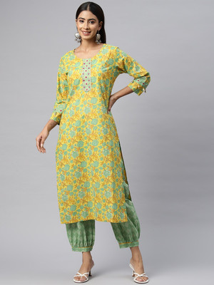 Readiprint Fashions Printed Kurta, Palazzo & Dupatta Set