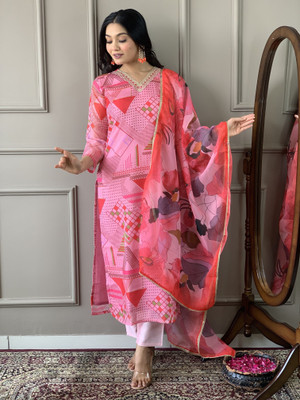HOUSE OF COMMON Floral Print Kurta, Trouser/Pant & Dupatta Set
