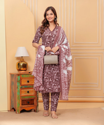 VEERACOLLECTION Floral Print Kurta, Trouser/Pant & Dupatta Set