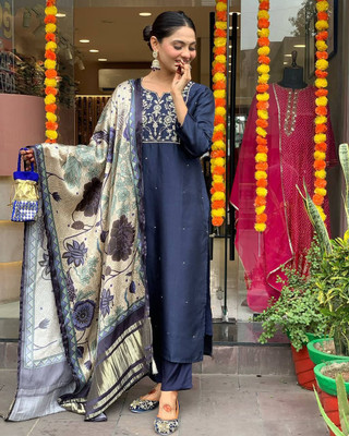 RN Fashion Embroidered Kurta, Trouser/Pant & Dupatta Set