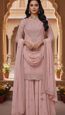 Amir choice Self Design Kurta, Sharara & Dupatta Set