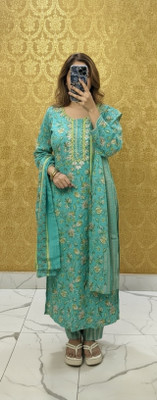 Lily Floral Print Kurta, Trouser/Pant & Dupatta Set
