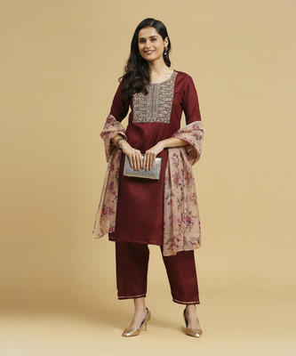 BHUMIKA CREATION Embroidered Kurta, Trouser/Pant & Dupatta Set