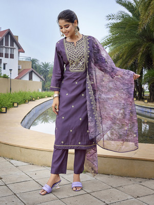 Royal Export Embroidered Kurta, Trouser/Pant & Dupatta Set