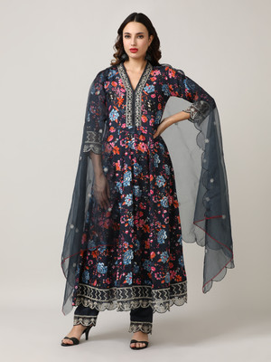 Jaipur Kurti Embroidered Kurta, Trouser/Pant & Dupatta Set
