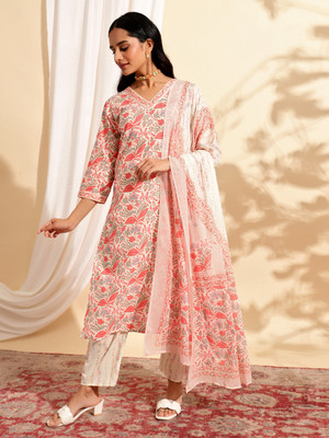 Tasrika Printed Kurta, Trouser/Pant & Dupatta Set