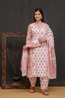 Devanshi Fashion Floral Print Kurta, Trouser/Pant & Dupatta Set