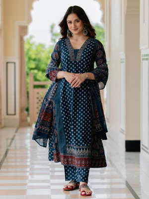 Arayna Printed Kurta, Palazzo & Dupatta Set
